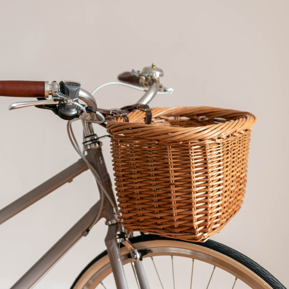 BESPORTBLE Bike Basket Wicker Woven Front Handlebar Storage Basket Bicycle Front Basket for Children Women 