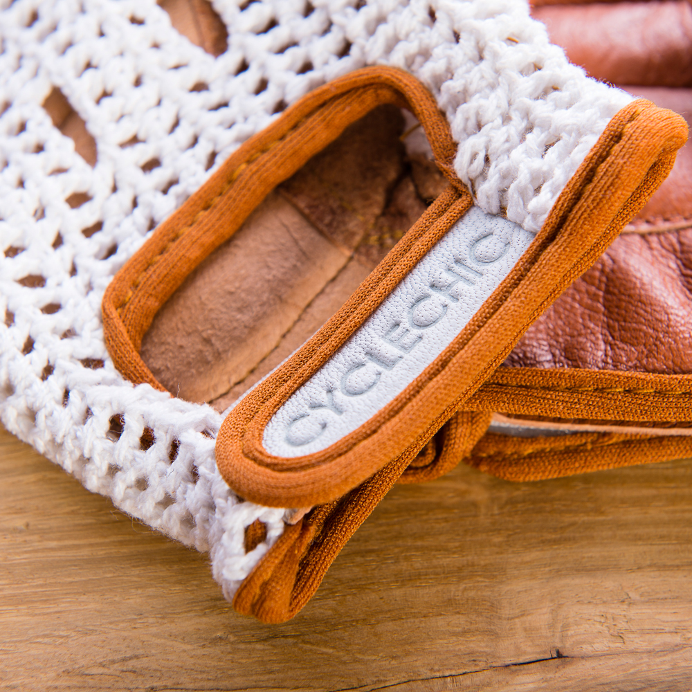 Retro Crochet Cycling Gloves Classic Tan Cyclechic
