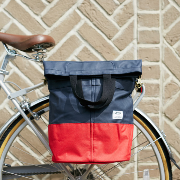 Linus Sac Bike Pannier Bag Navy & Red