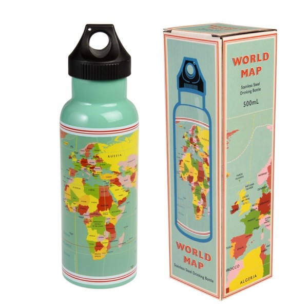 World Map Stainless Steel Drinking Bottle