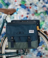 Urban Proof Recycled Double Bike Panniers in Blue & Green