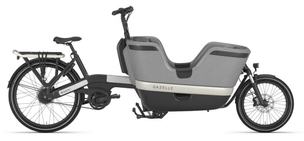 Gazelle Makki Load Electric Cargo bike for families. 